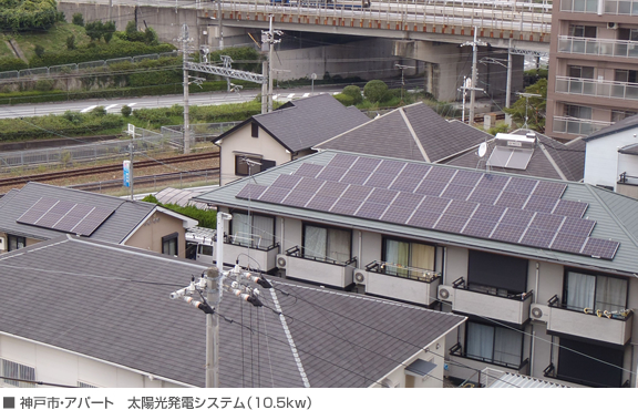 ■神戸市・アパート　太陽光発電システム（10.5kw）